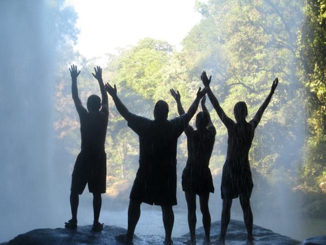 In a purification ritual at Misol Ha, we asked the Maya spirits for protection & permission to travel through their sacred lands